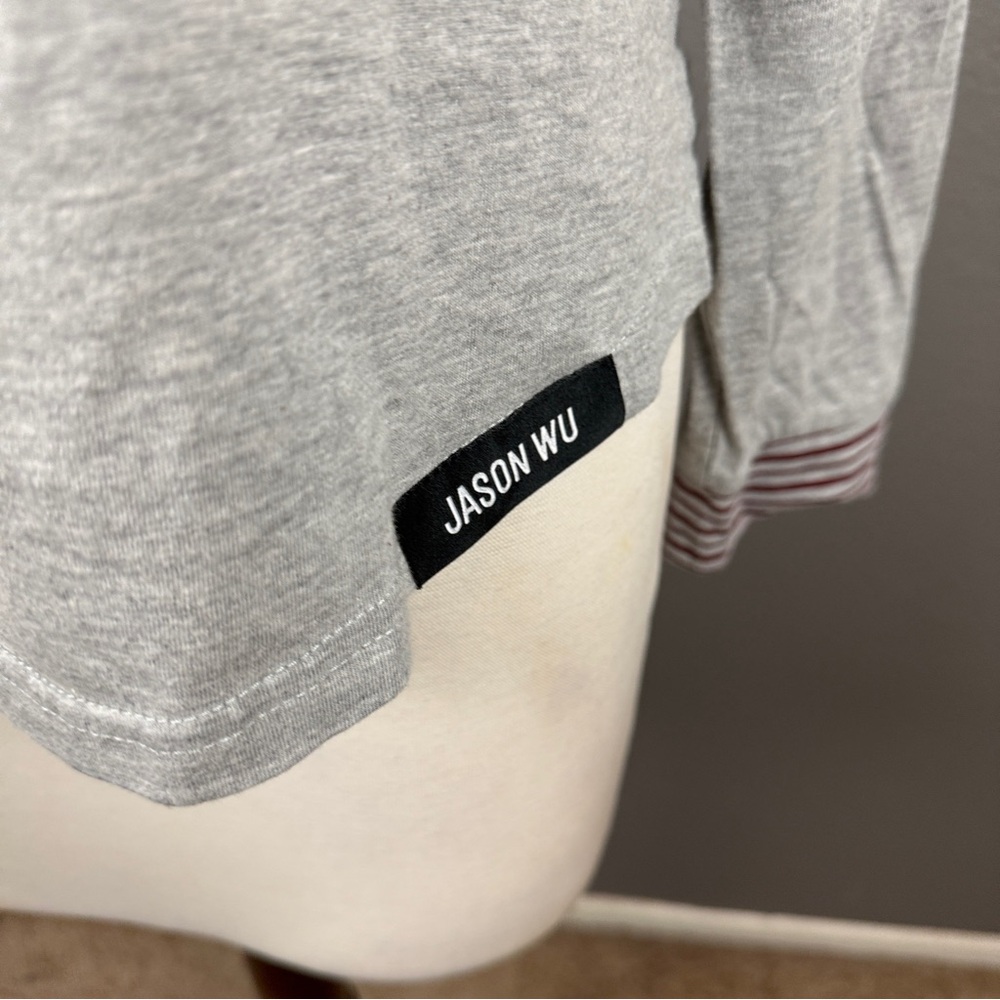 Jason wu for Eva air women's mock neck hi low gray long sleeve Top Sz M Athletic - Picture 4 of 7